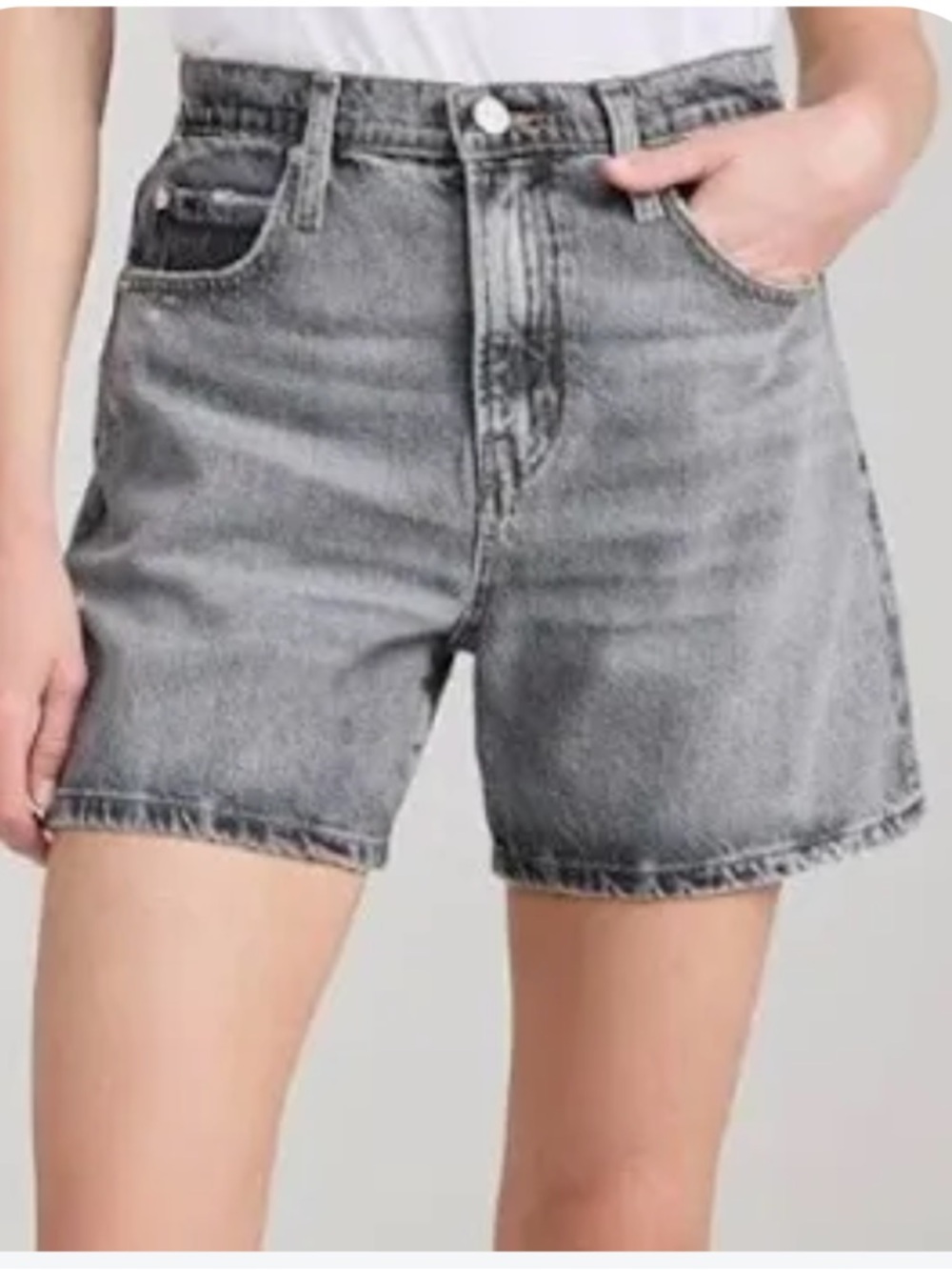 NEW FRAME The Easy Denim High Rise Shorts in Zurich Wash Gray Color. Size 29.